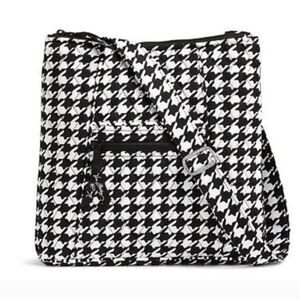 Vera Bradley Hipster Midnight Houndstooth Crossbody Messenger Bag Black & White
